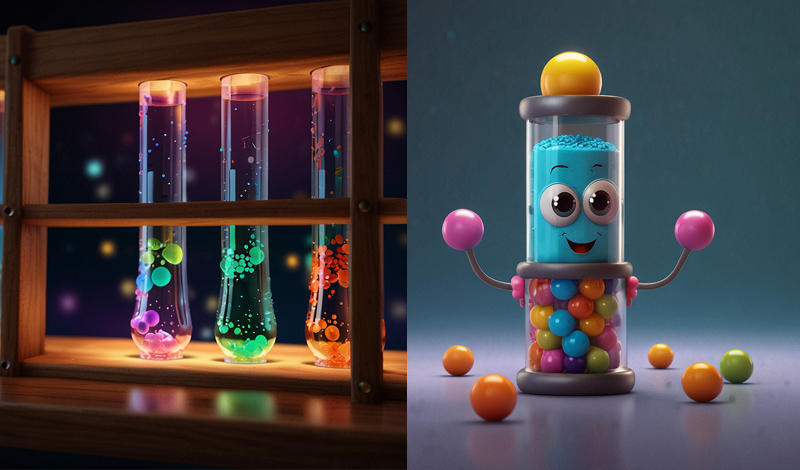 Balls in test tubes, sorting game cover