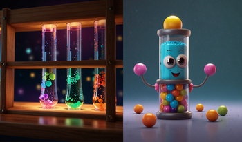 Balls in test tubes, sorting