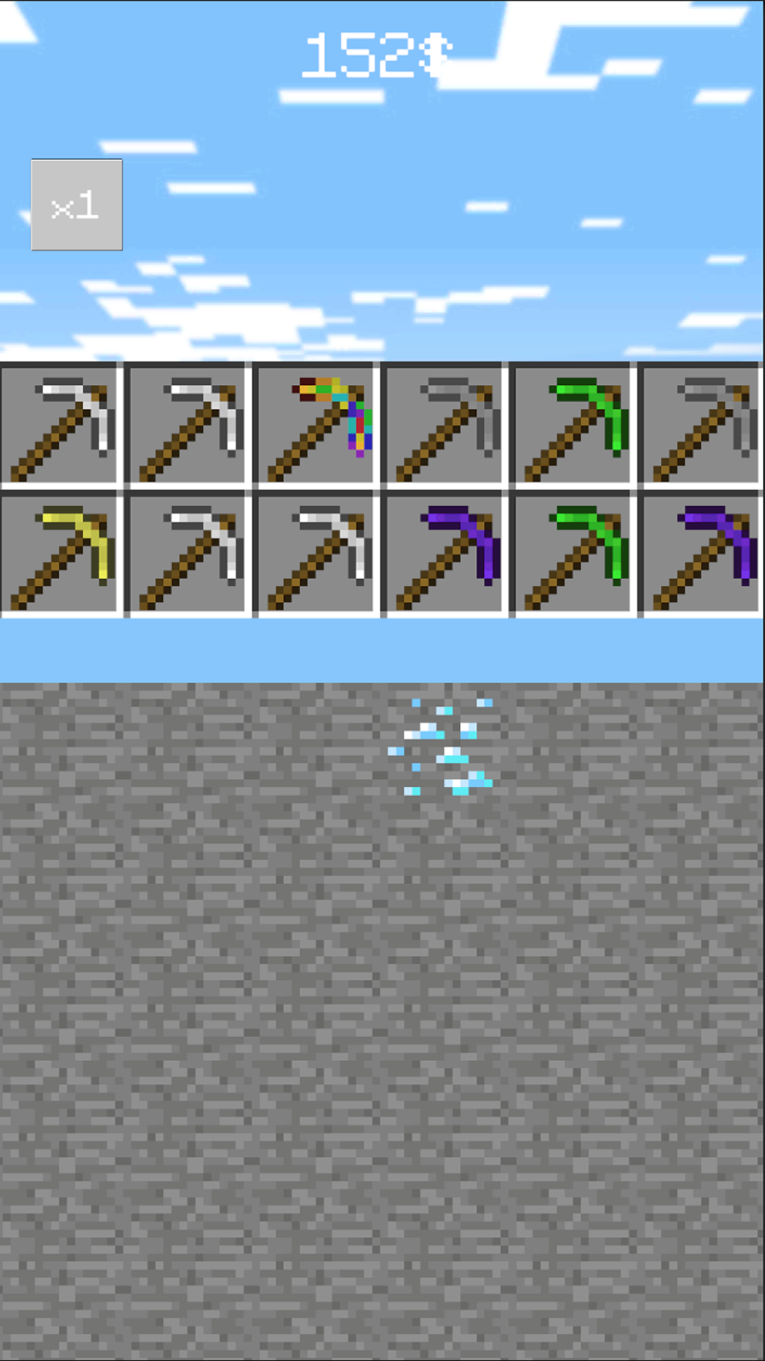 Falling pickaxe - reach the bottom! screenshot 3