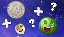 Connect the balls: coins, vegetables, planets