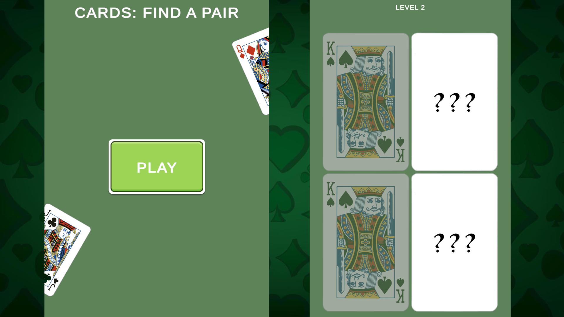 Cards: Find A Pair — screenshot 1