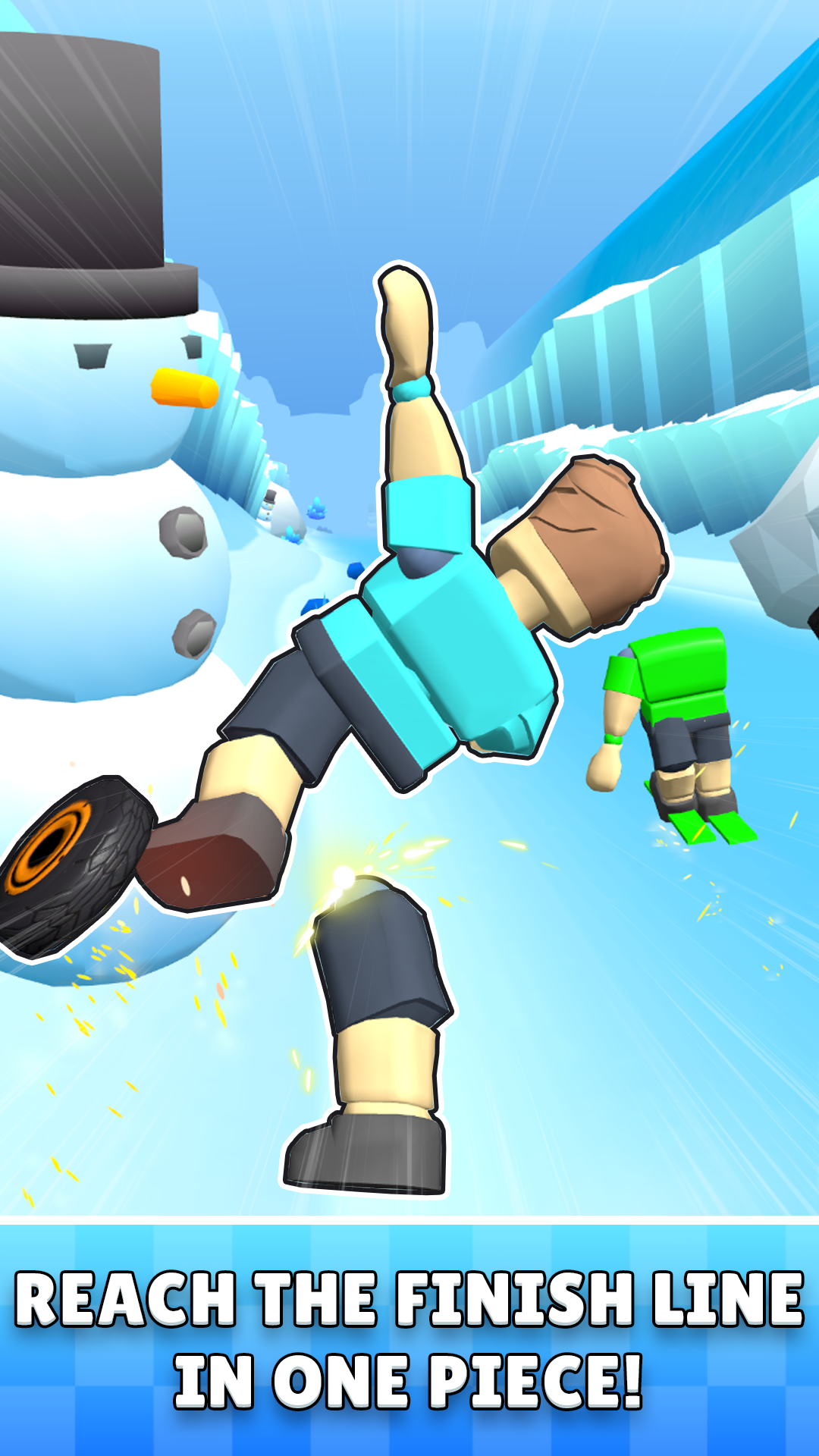 Robux Racing 3D! Crazy Ragdoll Downhill! screenshot 7