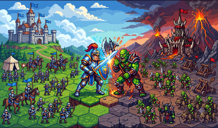 Pixel Wars: Humans vs Orcs
