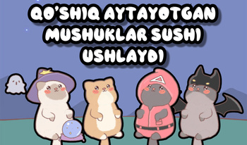 Qo'shiq aytayotgan mushuklar sushi ushlaydi