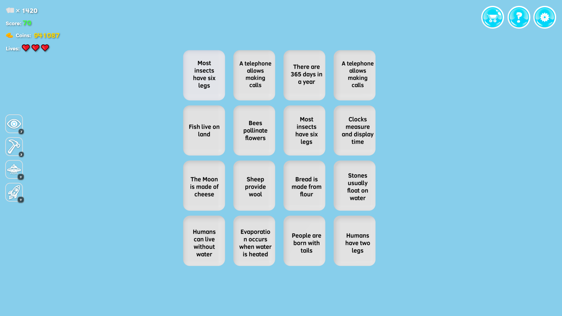 True of False — screenshot 1
