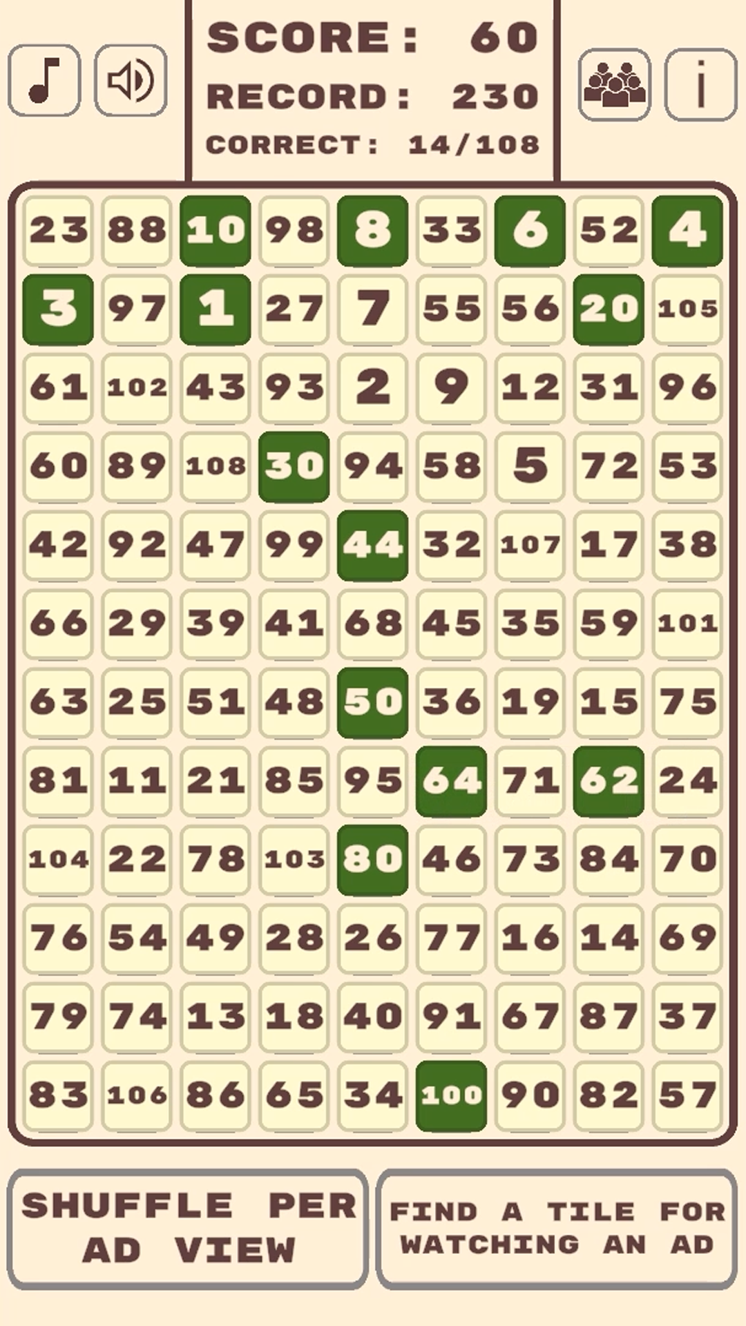 Numbers in ascending order : Tiles screenshot 4