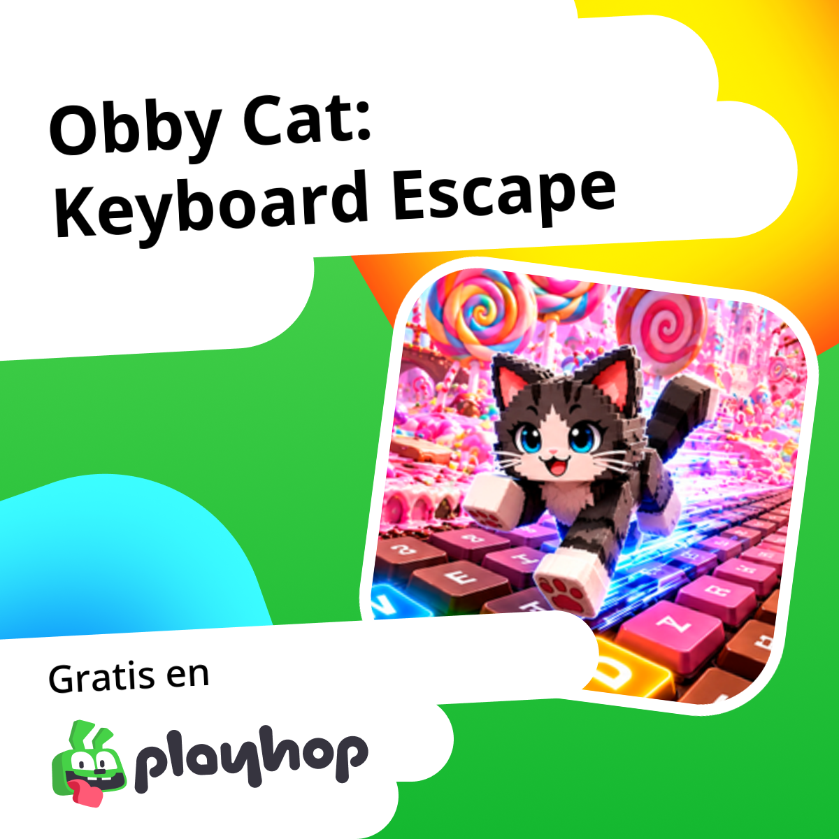 Obby Cat: Keyboard Escape: Juega en línea gratis en Playhop