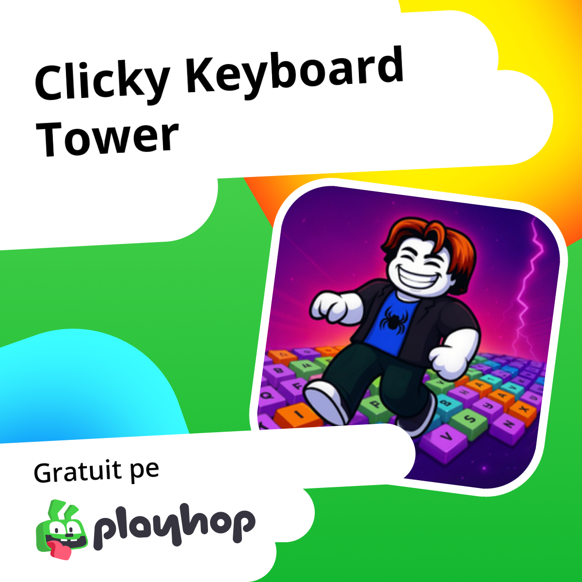 Clicky Keyboard Tower: Joacă Online Gratuit pe Playhop