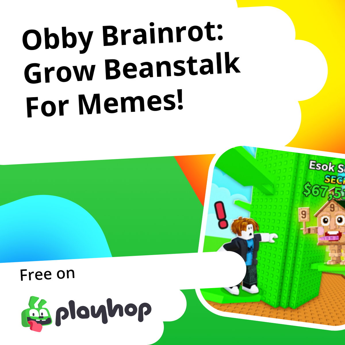 Obby Brainrot: Grow Beanstalk For Memes!: Play Online For Free On Playhop