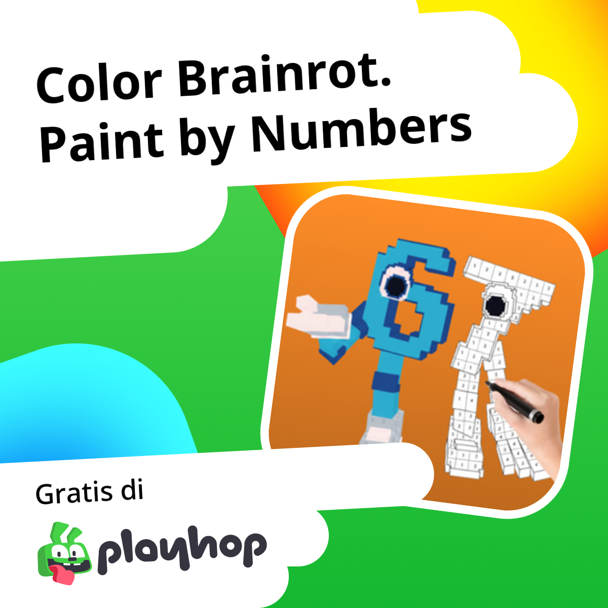 Color Brainrot. Paint by Numbers: Main Gratis Online di Playhop
