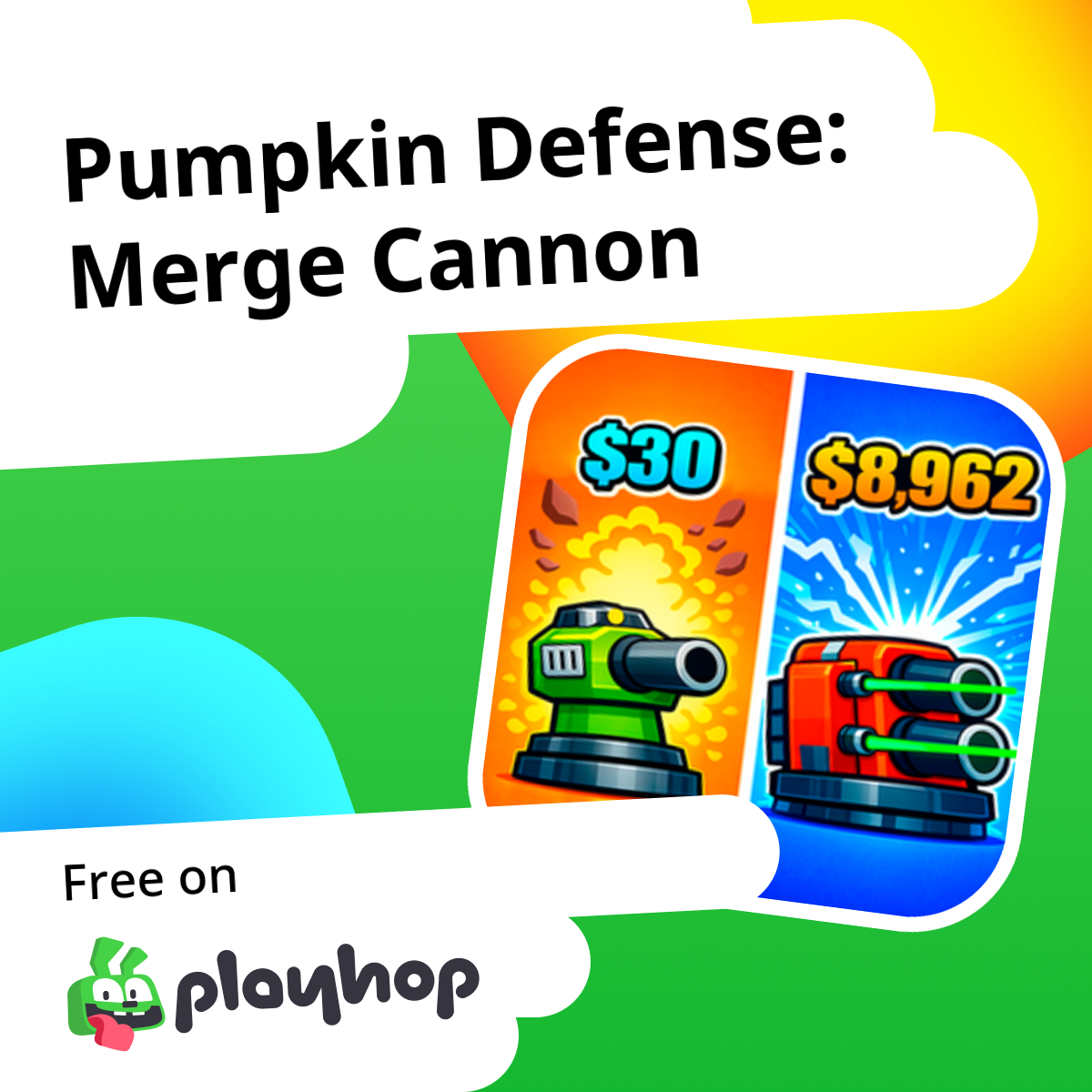Pumpkin Defense: Merge Cannon: Play Online For Free On Playhop