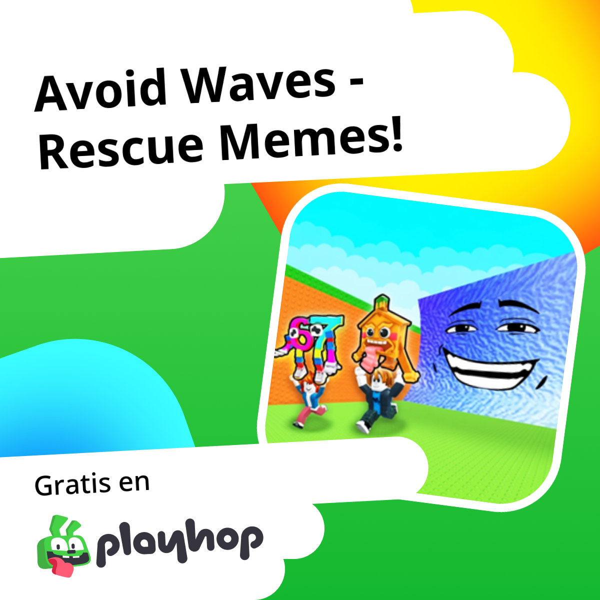 Avoid Waves - Rescue Memes!: Juega en línea gratis en Playhop