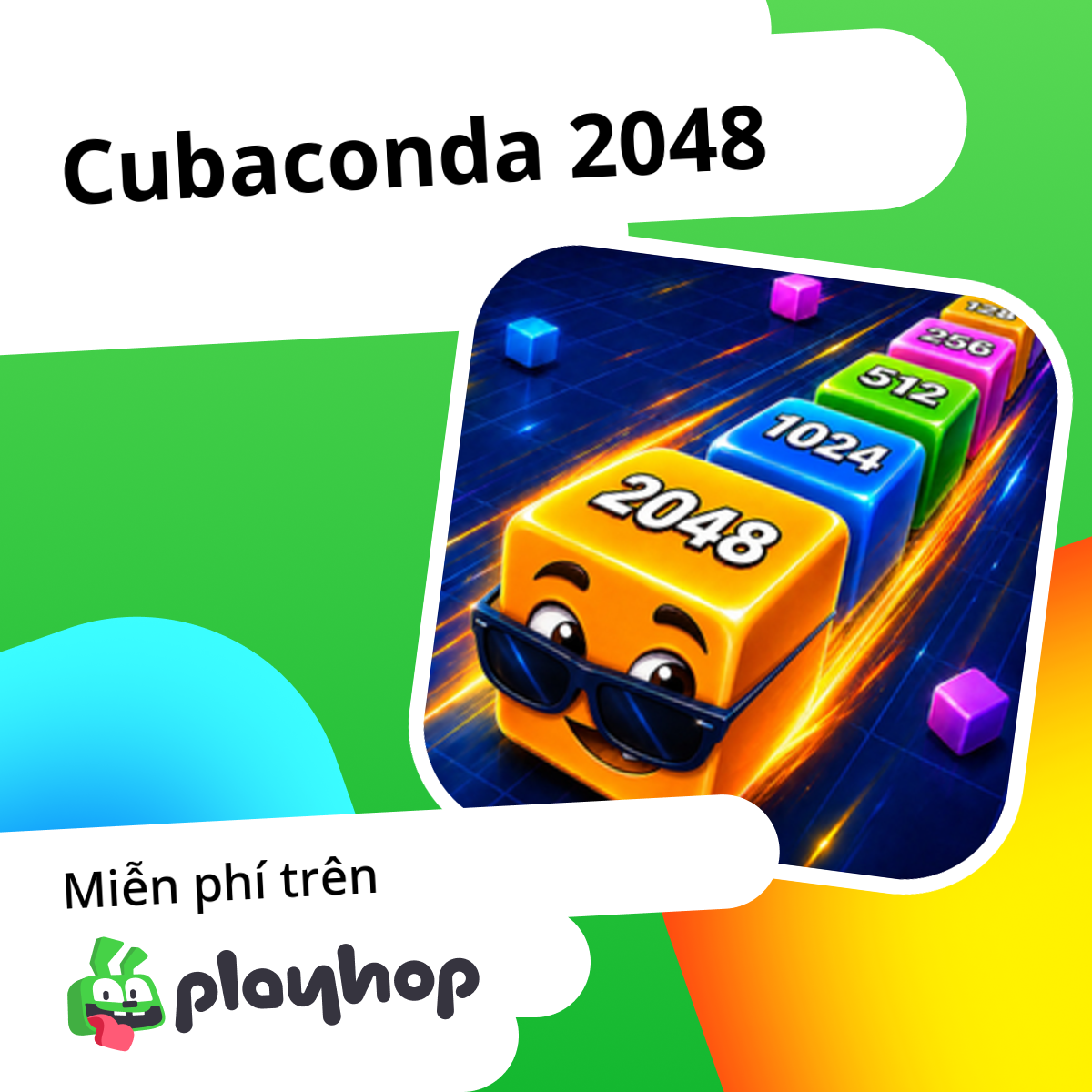 Cubaconda 2048: Chơi trực tuyến miễn phí trên Playhop