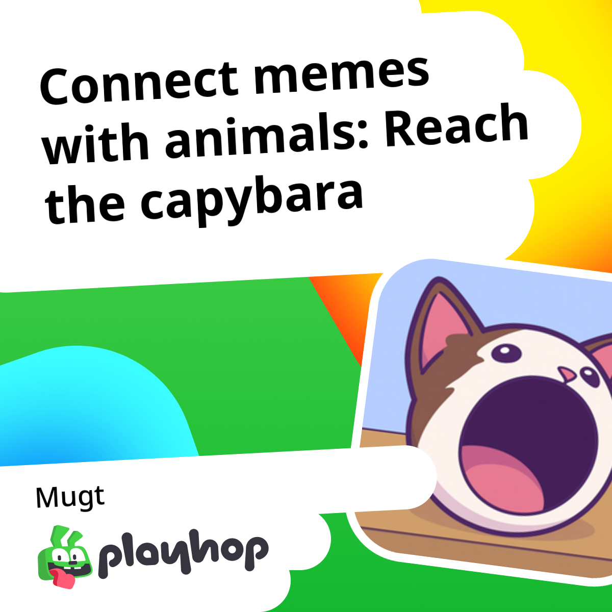 Connect memes with animals: Reach the capybara: Playhop onlaň mugt oýnaň