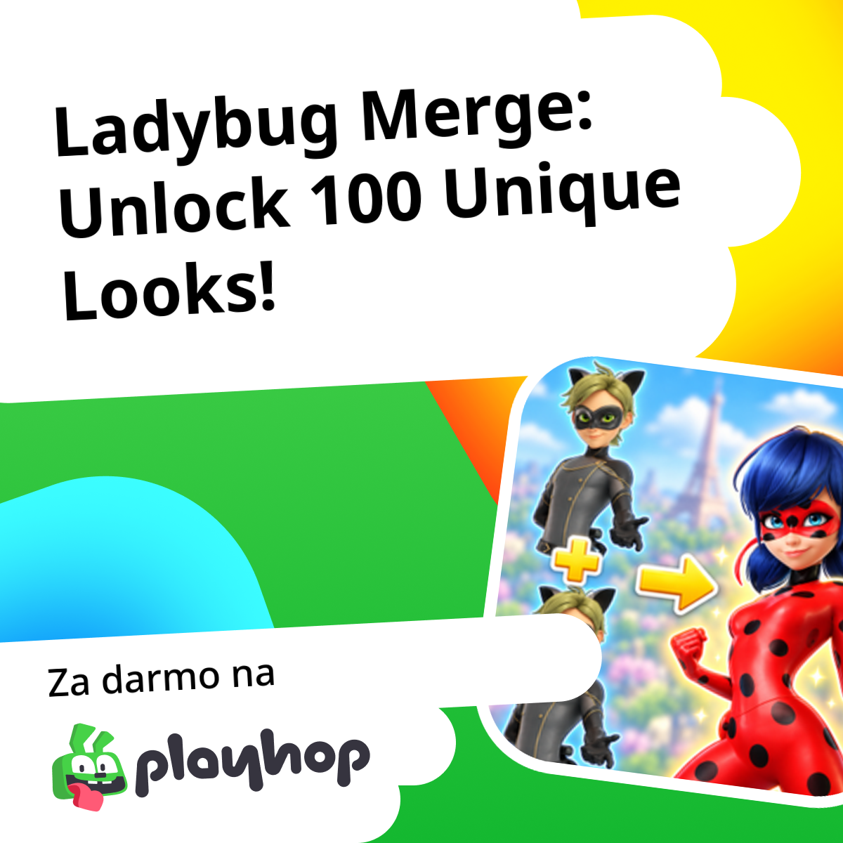 Ladybug Merge: Unlock 100 Unique Looks!: Graj Za Darmo Online w Playhop